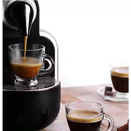 Set cani si farfurii de sticla pentru cafea, Neirini, Transparent, 220 ml, 6 cani, 6 farfurii [3]