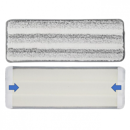 Set de mop cu galeata, cuve separate pentru spalare si uscare, Alb/Gri, 5 lavete pentru mop incluse, 23 x 17 x 37 cm [2]