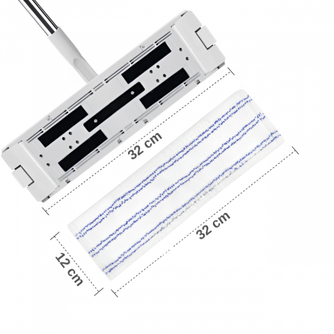 Set lavete din microfibra cu prindere dubla pentru mop, Alb/Albastru, 32 x 12 cm, 6 buc [1]