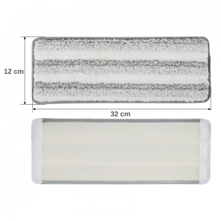 Set lavete din microfibra cu prindere dubla pentru mop, Gri, 32 x 12 cm, 6 buc [1]