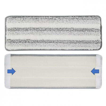 Set lavete din microfibra cu prindere dubla pentru mop, Gri, 32 x 12 cm, 6 buc [2]