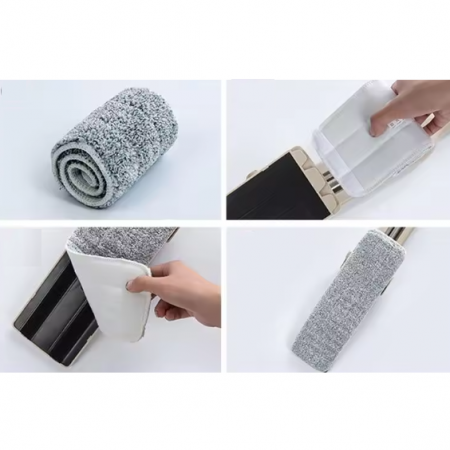 Set lavete din microfibra pentru mop, Gri, 30 x 10 cm, 2 buc [3]