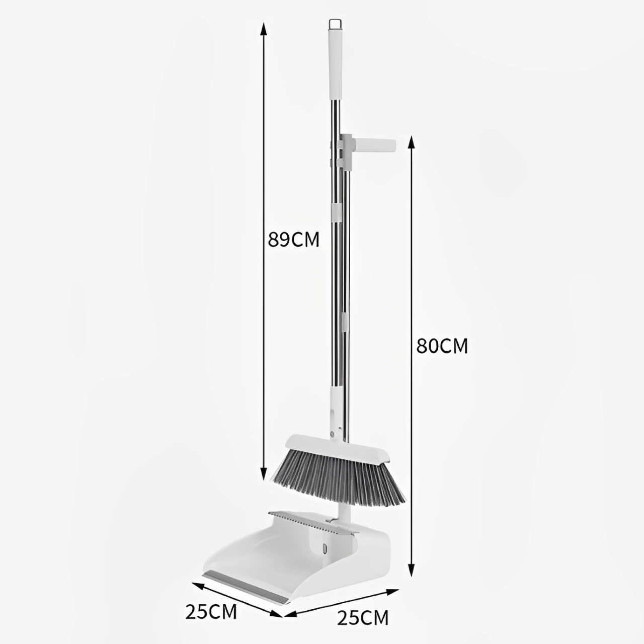 Set matura si faras, pliabil, cu coada, metal si plastic, curatenie casa, Alb/Gri [1]