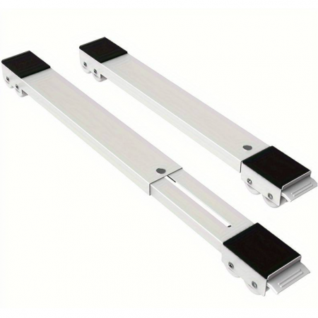 Suporturi - Set suport pentru mutat mobilier, electrocasnice, reglabil, cu roti, Gri/Negru, 50 x 5 cm, 2 buc