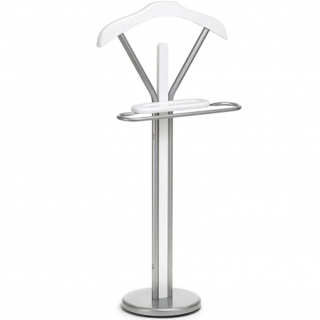 Suport din metal pentru haine, Alb / Argintiu, 46 x 29 x 109 cm [0]