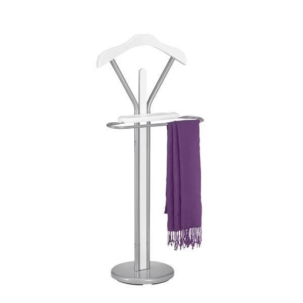 Suport din metal pentru haine, Alb / Argintiu, 46 x 29 x 109 cm [2]
