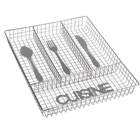 Suport tacamuri pentru sertar model ''Cuisine'', Argintiu, 32 x 26 x 4 cm