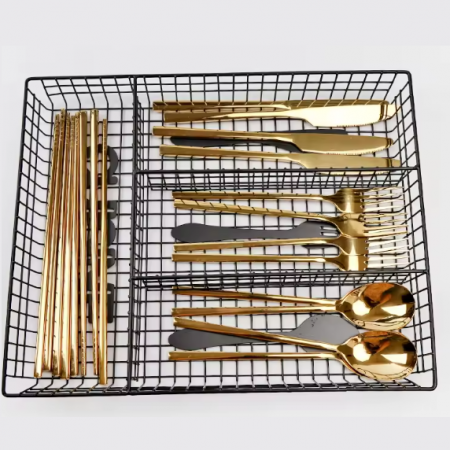 Suport tacamuri pentru sertar cu model ''Cuisine'', Negru, 32 x 26 x 4 cm [3]