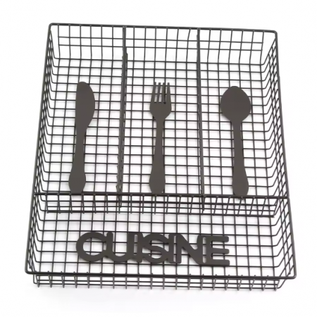 Suport tacamuri pentru sertar cu model ''Cuisine'', Negru, 32 x 26 x 4 cm [1]