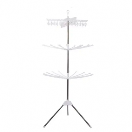 Uscator de rufe pliabil, Alb, 80 x 80 x 170 cm [0]