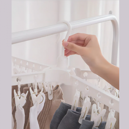 Uscator de rufe pliabil, Alb, 80 x 80 x 170 cm [6]