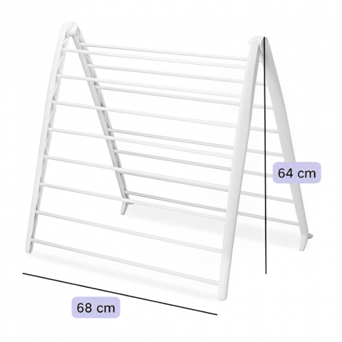 Uscător pentru haine compact, pliabil, din material plastic și metal, Alb, 68 x 135 cm [2]