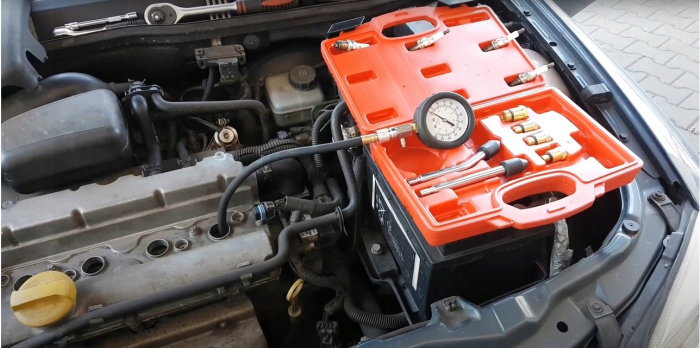 Tester compresie motor benzina cu manometru, pentru diagnostic cilindri auto (V86253) [7]