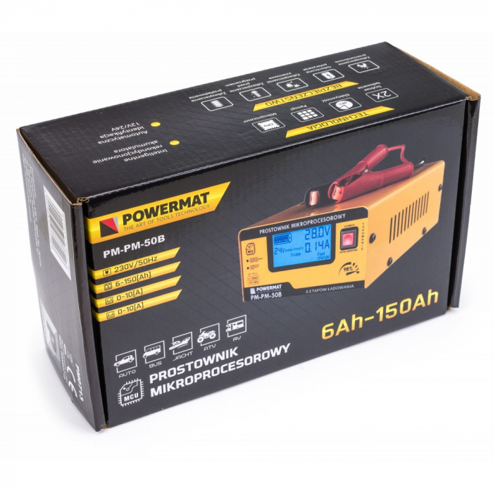 Redresor, incarcator baterie cu microprocesor 12V 24V 10A 6-150Ah (PM0713) [5]