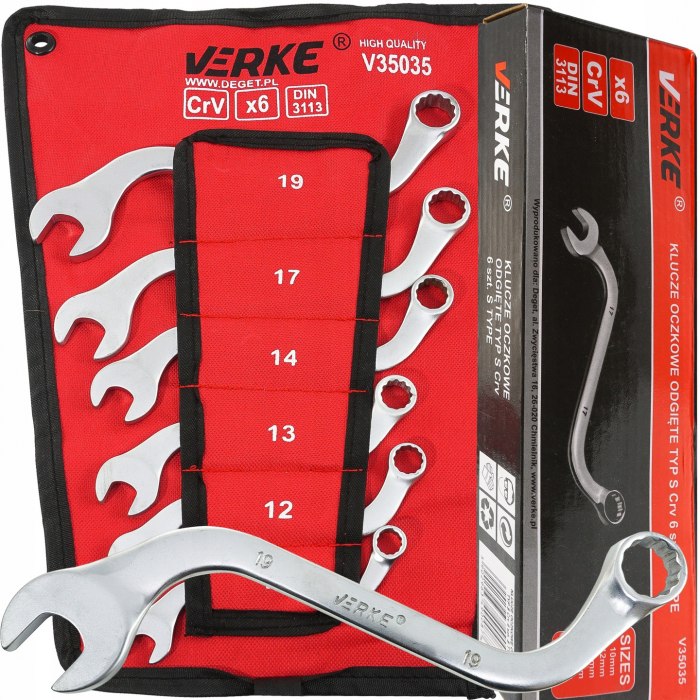 Set 6 chei combinate tip S 10-19mm 6bucati piese Chrome-Vanadium Cr-V (V35035) [2]