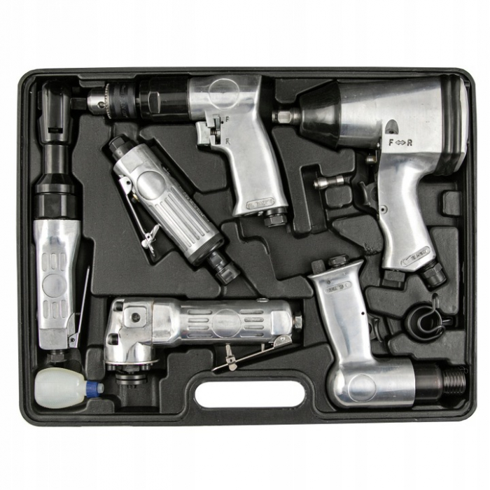 Trusa set scule pneumatice 24 piese aer comprimat, pistol clichet impact polizor drept unghiular ciocan burghiu (12202) [2]