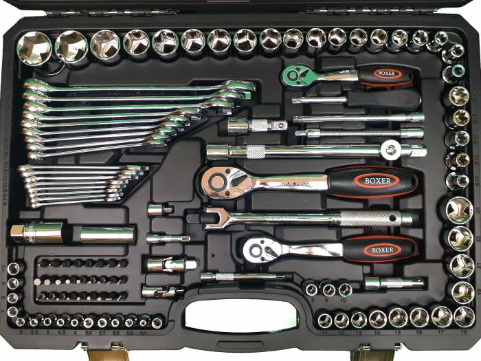 Trusa chei scule tubulare fixe combinate E torx capete surubelnita clichet ciocan hexagon 142 piese (BX-010S) [6]