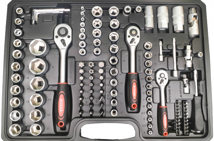 Trusa chei scule tubulare hex spline E torx capete surubelnita clichet 172 piese (BX-011) [3]