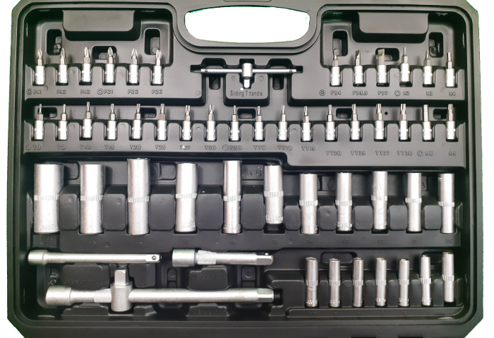 Trusa chei scule tubulare hex spline E torx capete surubelnita clichet 172 piese (BX-011) [4]