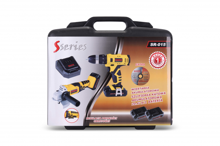 Masina aparat gaurit, insurubat, autofiletanta + flex  polizor unghiular polidisc acumulator 20.4V cu 2 baterii 3ah (SR-015) [5]