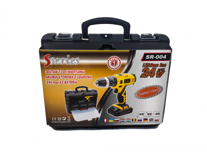 Masina, Aparat de gaurit, insurubat, Bormasina, Autofiletanta 24V 2 baterii + 72 accesorii (SR-004) [4]