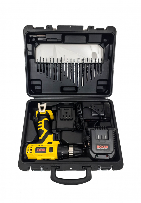 Masina, Aparat de gaurit, insurubat, Bormasina, Autofiletanta 24V 2 baterii + 72 accesorii (SR-004) [5]
