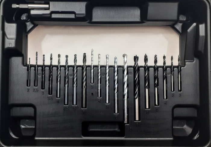Masina, Aparat de gaurit, insurubat, Bormasina, Autofiletanta 24V 2 baterii + 72 accesorii (SR-004) [8]