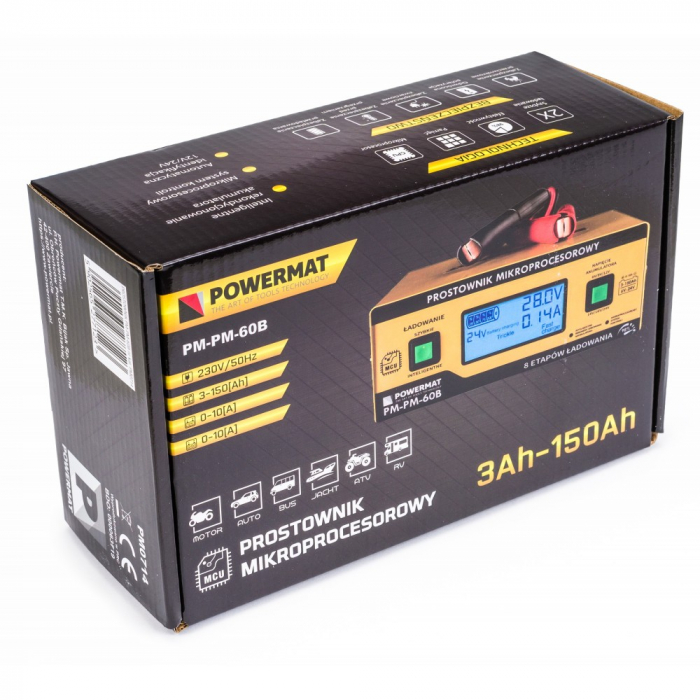 Redresor, incarcator baterie cu microprocesor 6V 24V 10A 3-150Ah (PM0714) [4]