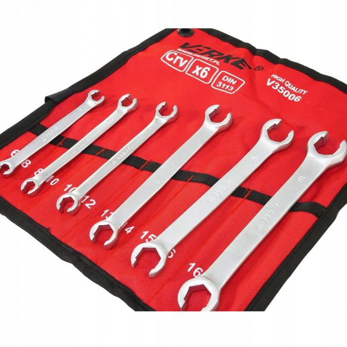 Set 6 chei inelare semideschise conducte frana 6-18mm Chrome-Vanadium Cr-V(V35006) [3]