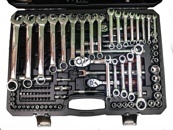 Trusa chei scule tubulare fixe combinate E torx capete surubelnita clichet ciocan hexagon 142 piese (BX-010S) [3]