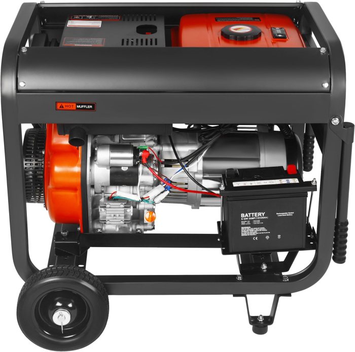 Generator diesel trifazat 8kW, 230V/400V, pornire electrica, cadru metalic cu roti (KD3245) [7]