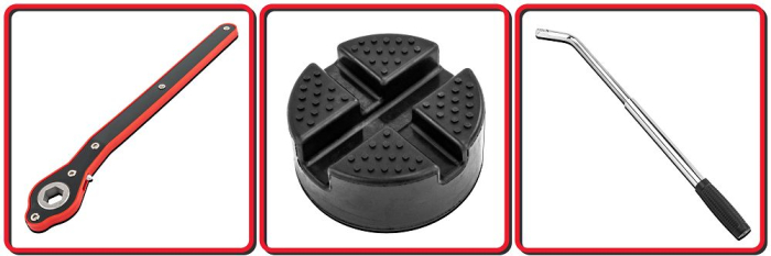 Cric mecanic tip foarfeca 2.5T, 115-420mm, cu cheie si capete 21/23mm, pentru autoturisme (RTPTR0151) [19]