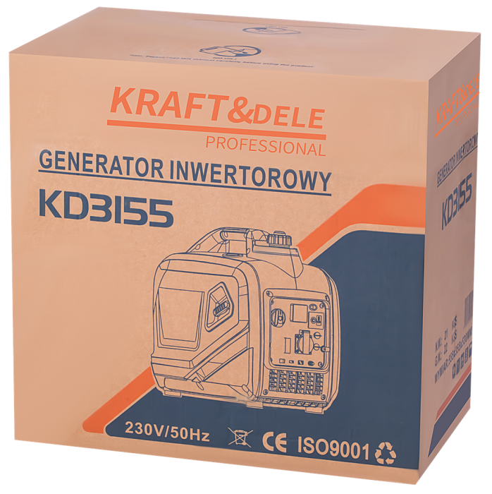 Generator inverter 2.6kW 230V portabil, tensiune stabila pentru electronice, 21kg (KD3155) [2]
