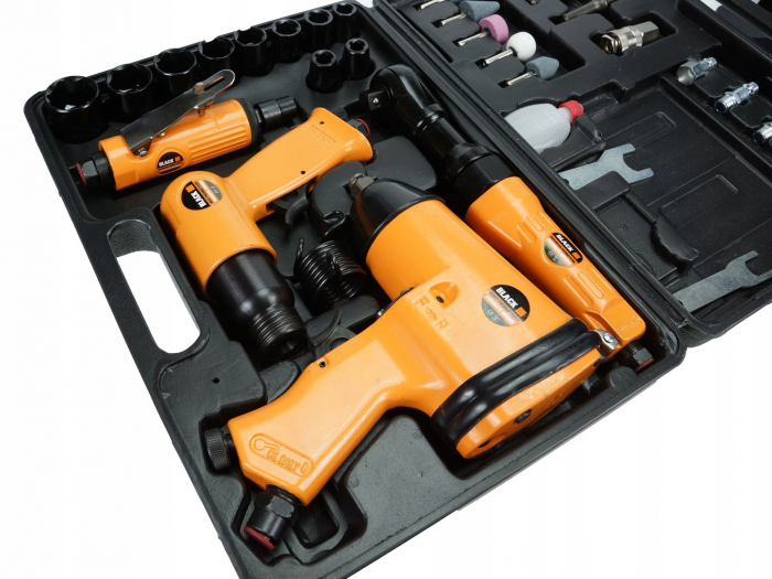 Trusa set scule pneumatice 33 piese aer comprimat, pistol clichet impact polizor drept ciocan (12206) [3]