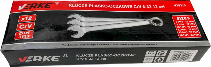 Set 12 chei fixe combinate 6-32mm 12bucati piese Chrome-Vanadium Cr-V (V35315) [3]