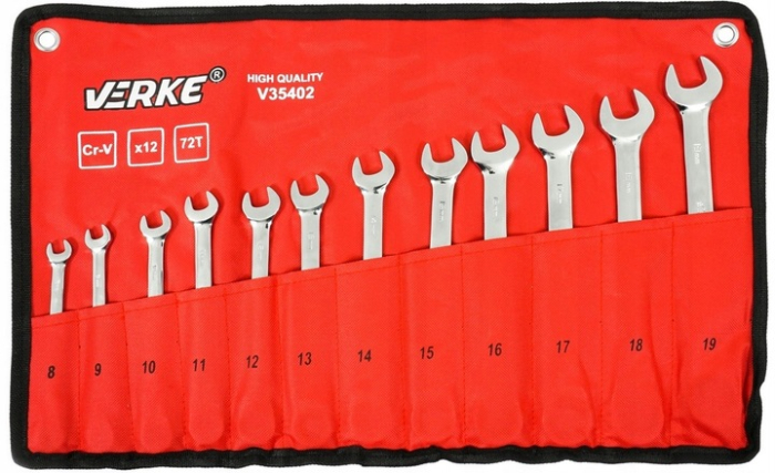 Set chei fixe 8-19 mm, 12 piese, chei deschise duble pentru mecanica si service (V35402) [13]