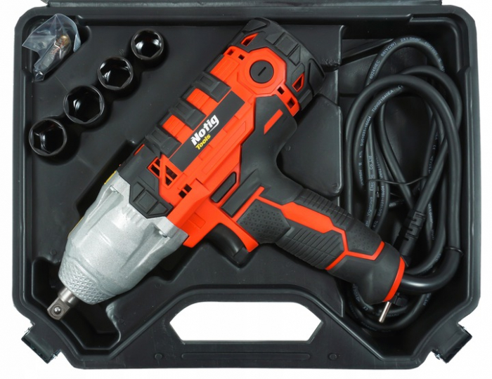 Pistol cheie masina cu impact electric 750Nm, insurubat desfacut + chei 17,19,21,22mm (N4325) [3]