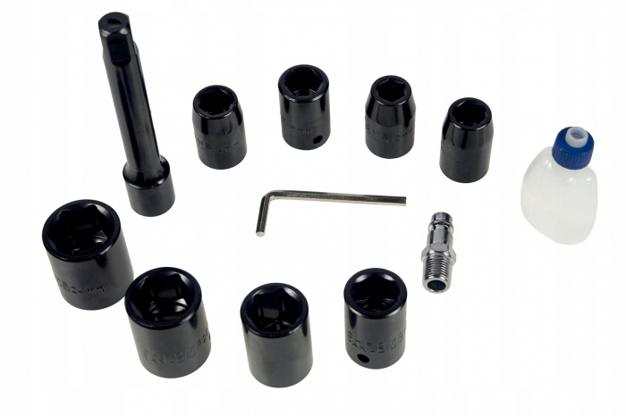 Pistol cheie pneumatica impact 1200Nm 1/2 + tubulare 12-24mm insurubat desfacut (12203) [3]