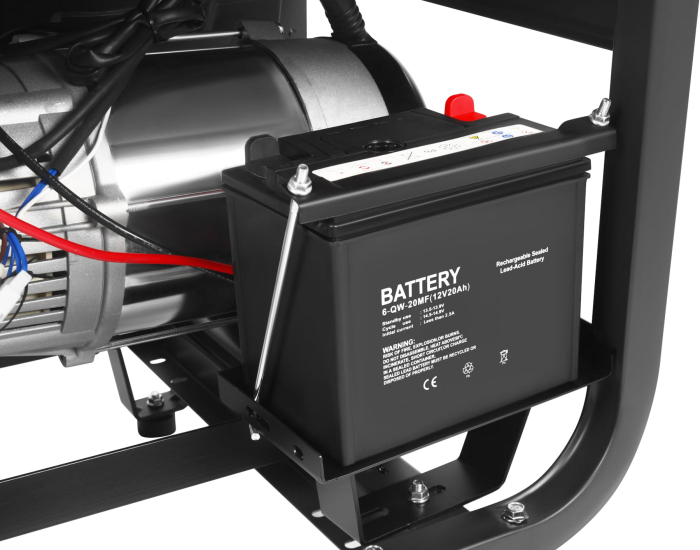 Generator diesel trifazat 8kW, 230V/400V, pornire electrica, cadru metalic cu roti (KD3245) [27]