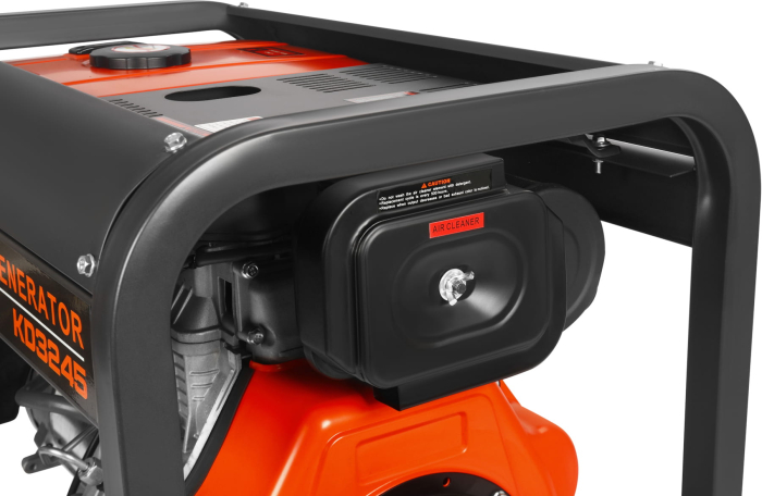 Generator diesel trifazat 8kW, 230V/400V, pornire electrica, cadru metalic cu roti (KD3245) [24]