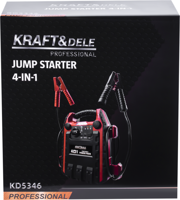 Starter auto 4 in 1 cu compresor si lanterna LED, 1200A, acumulator 22Ah, 12V (KD5346) [8]