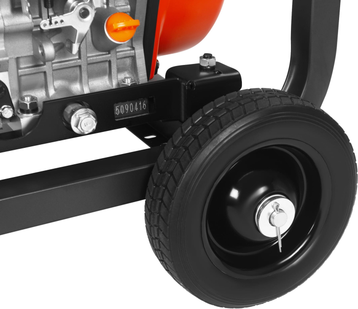 Generator diesel trifazat 8kW, 230V/400V, pornire electrica, cadru metalic cu roti (KD3245) [22]