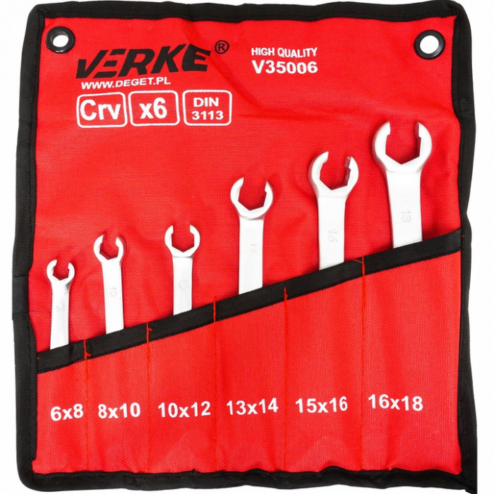 Set 6 chei inelare semideschise conducte frana 6-18mm Chrome-Vanadium Cr-V(V35006) [2]
