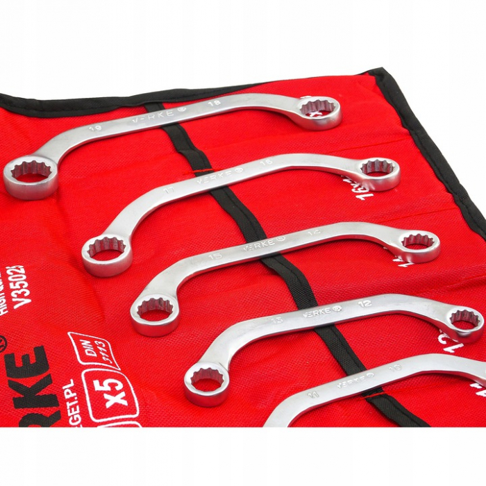 Set 5 chei inelare tip C 10-19mm 5bucati piese Chrome-Vanadium Cr-V (V35025) [2]