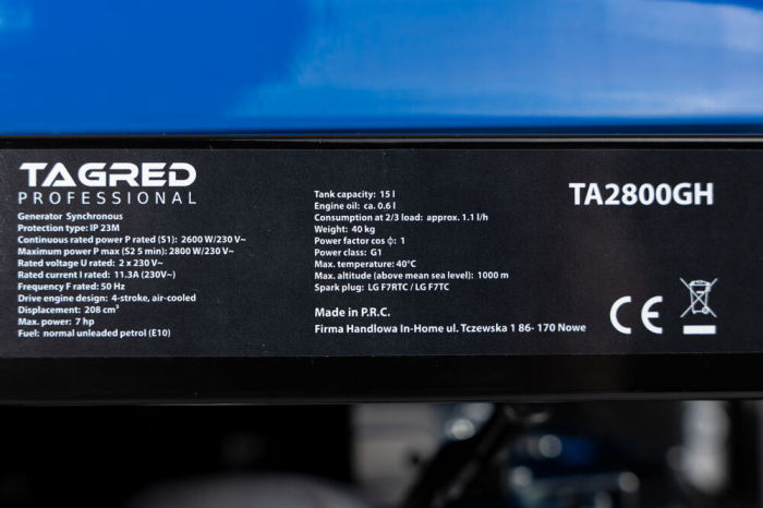 Generator curent 2.8kw 2800W 2x230V motor pe benzina 7CP (TA2800GH) [3]