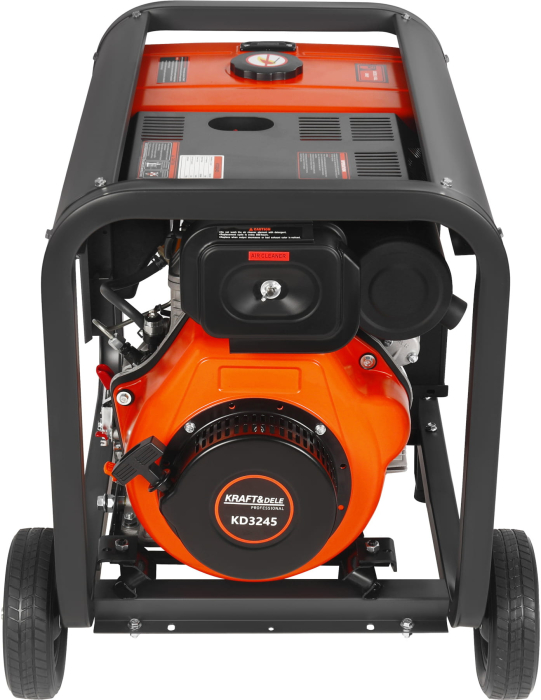 Generator diesel trifazat 8kW, 230V/400V, pornire electrica, cadru metalic cu roti (KD3245) [9]