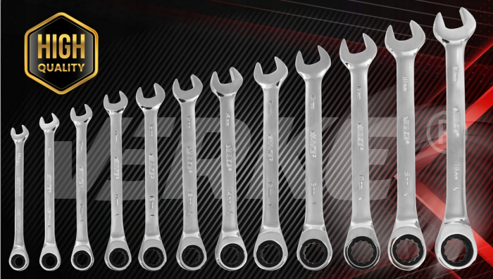 Set chei fixe 8-19 mm, 12 piese, chei deschise duble pentru mecanica si service (V35402) [3]