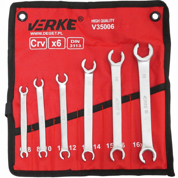 Set 6 chei inelare semideschise conducte frana 6-18mm Chrome-Vanadium Cr-V(V35006) [5]