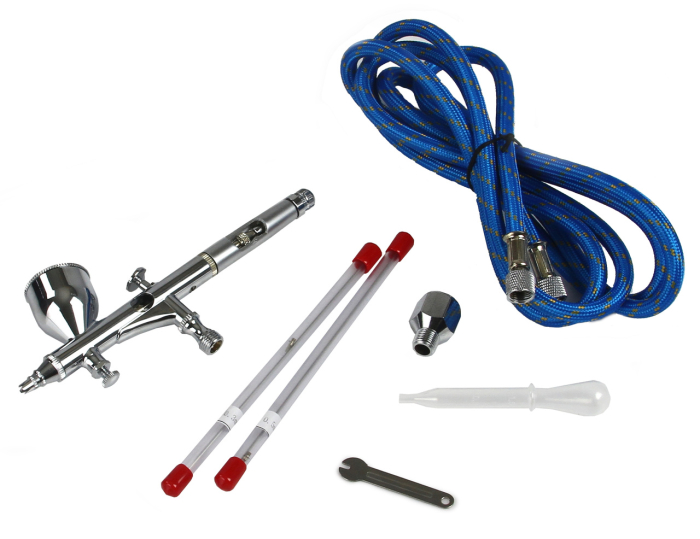 Aerograf profesional cu 3 duze 0.2/0.3/0.5 mm, alimentare gravitationala (M80665) [4]