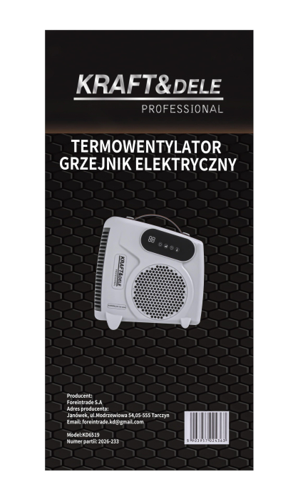 Aeroterma electrica 2000W cu ventilator si telecomanda  (KD6519) [13]